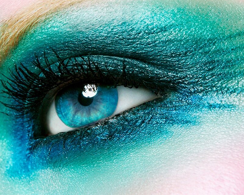 Blue Eye with Makeup — Dramatic, Photograph, Eyelashes