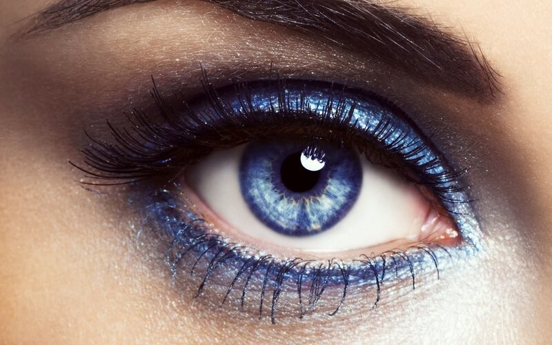 Blue Eye with Makeup — Dramatic, Photograph