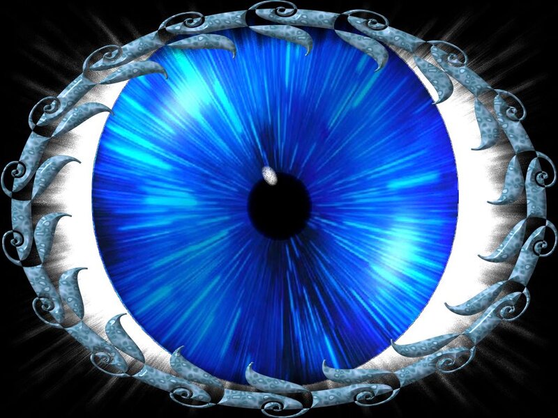 Blue Eye with Ornate Ring