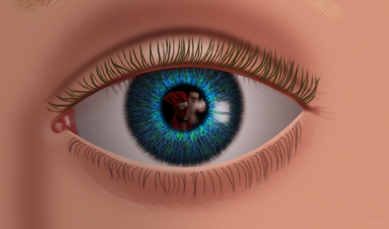 Blue Eye with Reflection — Dramatic