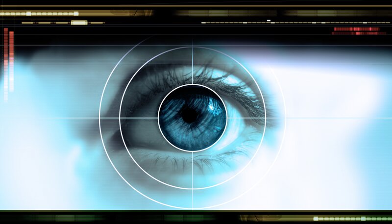 Blue Eye with Targeting Reticle