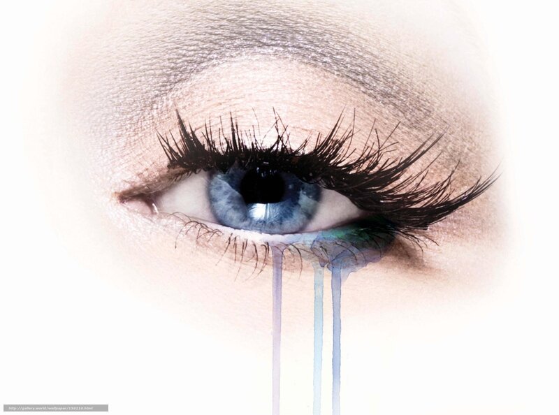 blue eye with tears