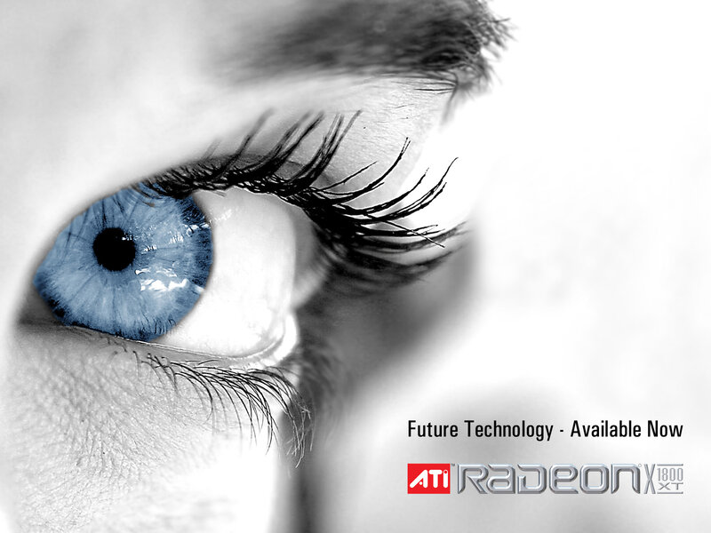 Blue eye with technology ad