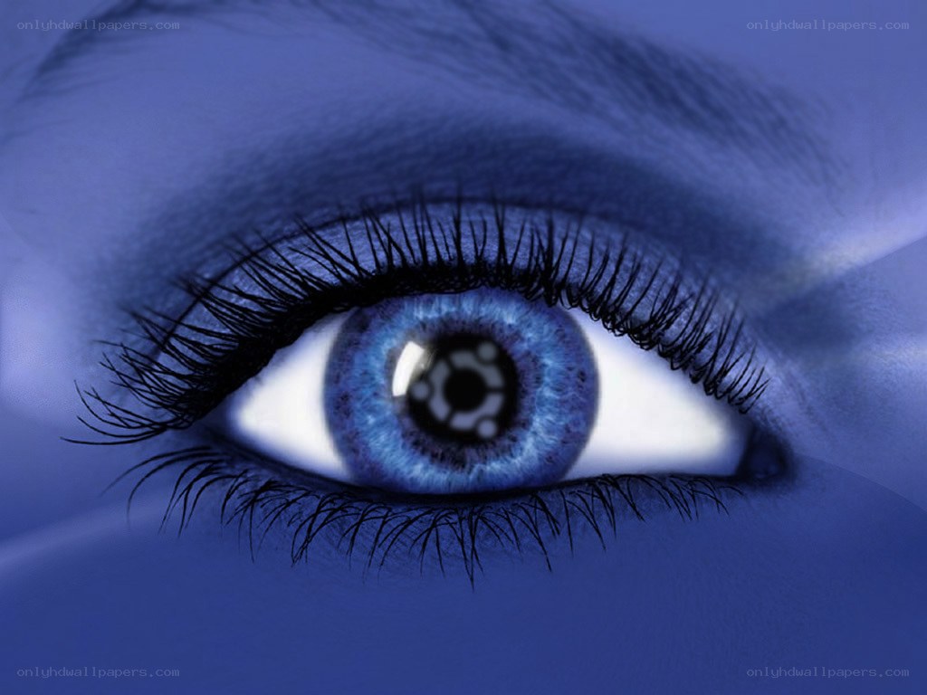 Blue eye with Ubuntu logo
