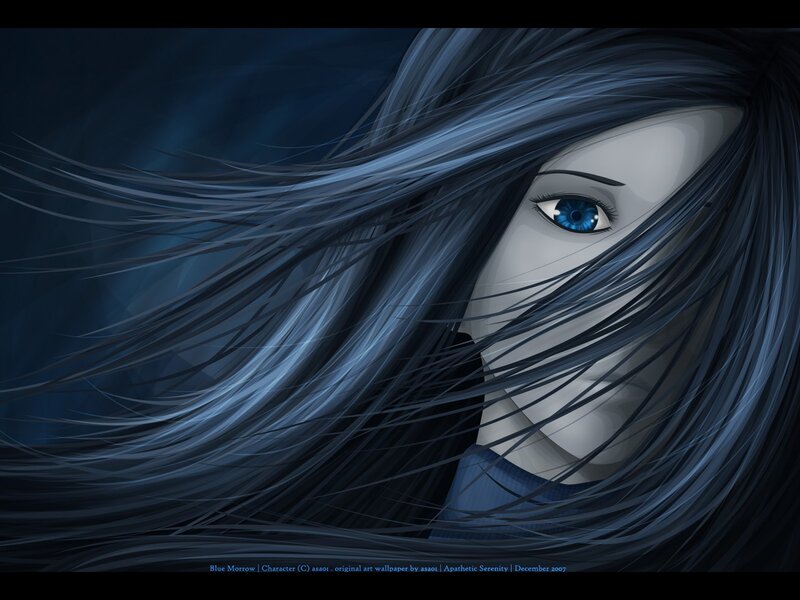 Blue-eyed character with dark hair