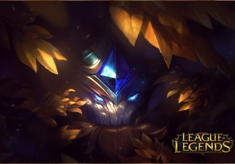 Blue-eyed Creature in Leaves