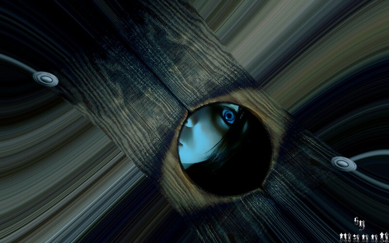 Blue-eyed Doll in Wood