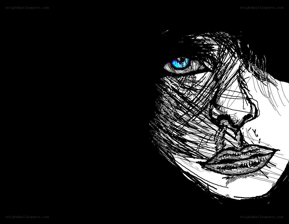 blue-eyed face sketch