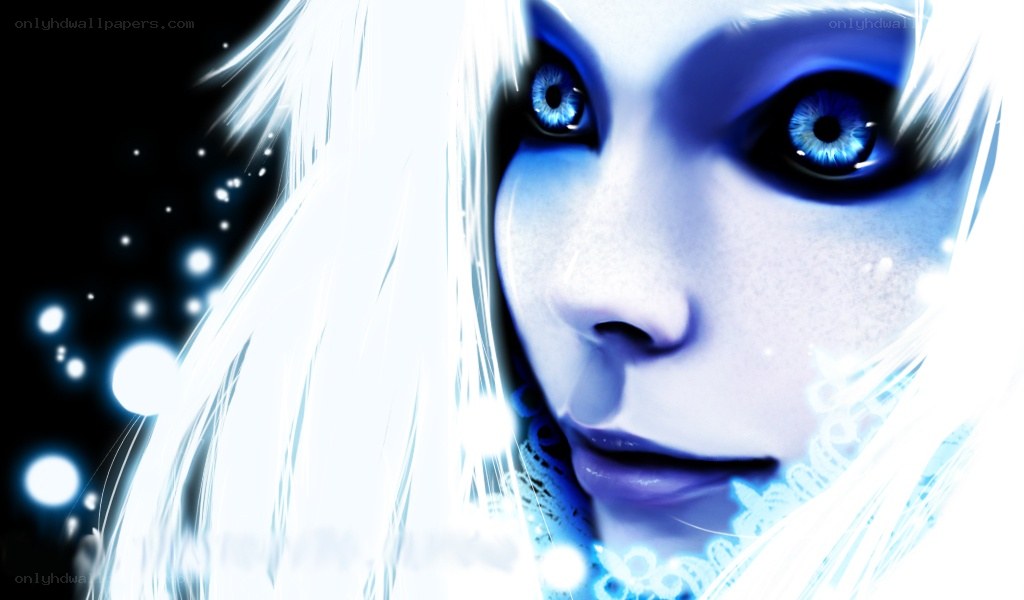 blue-eyed fantasy character portrait