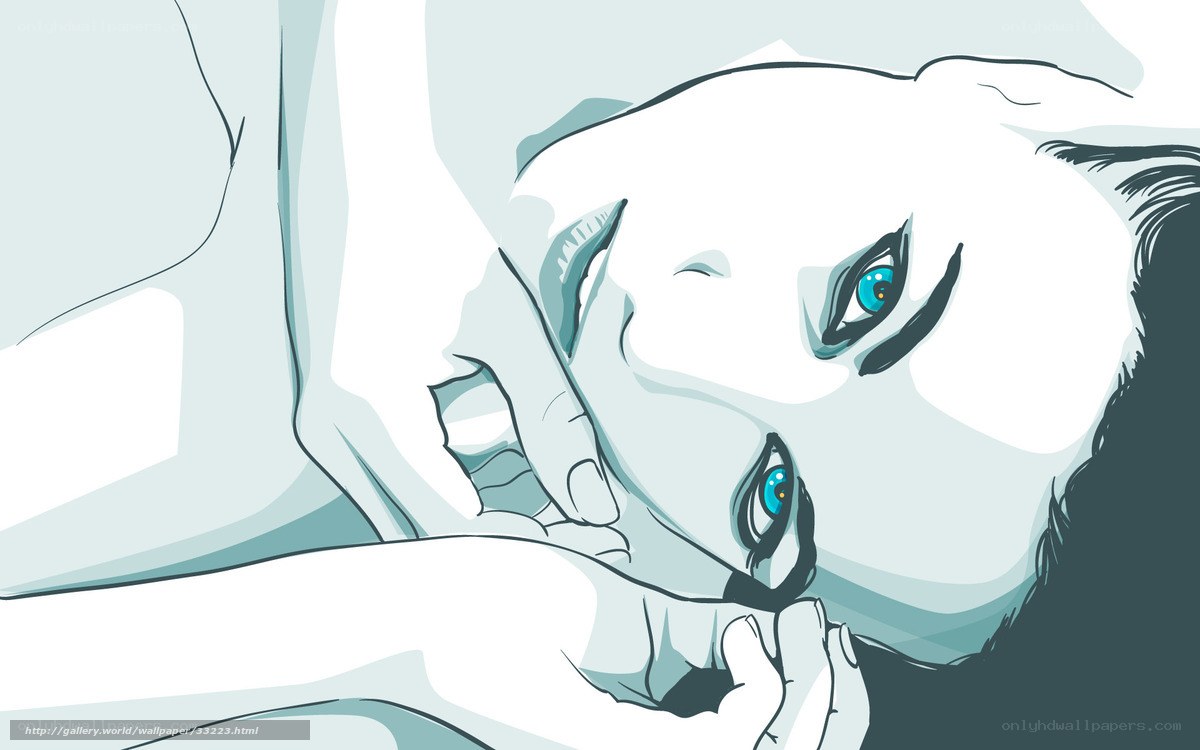 blue-eyed figure illustration