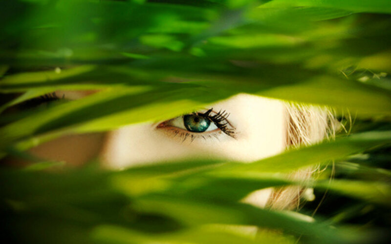 Blue-eyed Person in Grass
