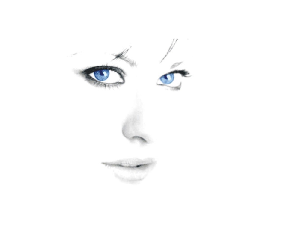 blue-eyed portrait sketch
