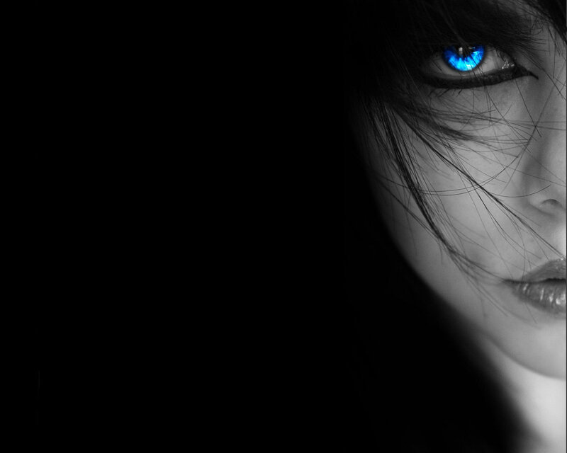 blue-eyed woman portrait