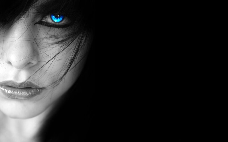 blue-eyed woman portrait