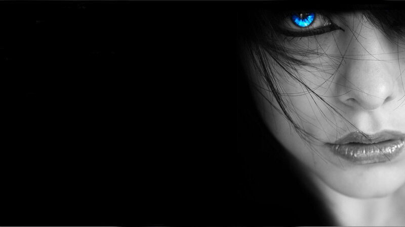 blue-eyed woman portrait