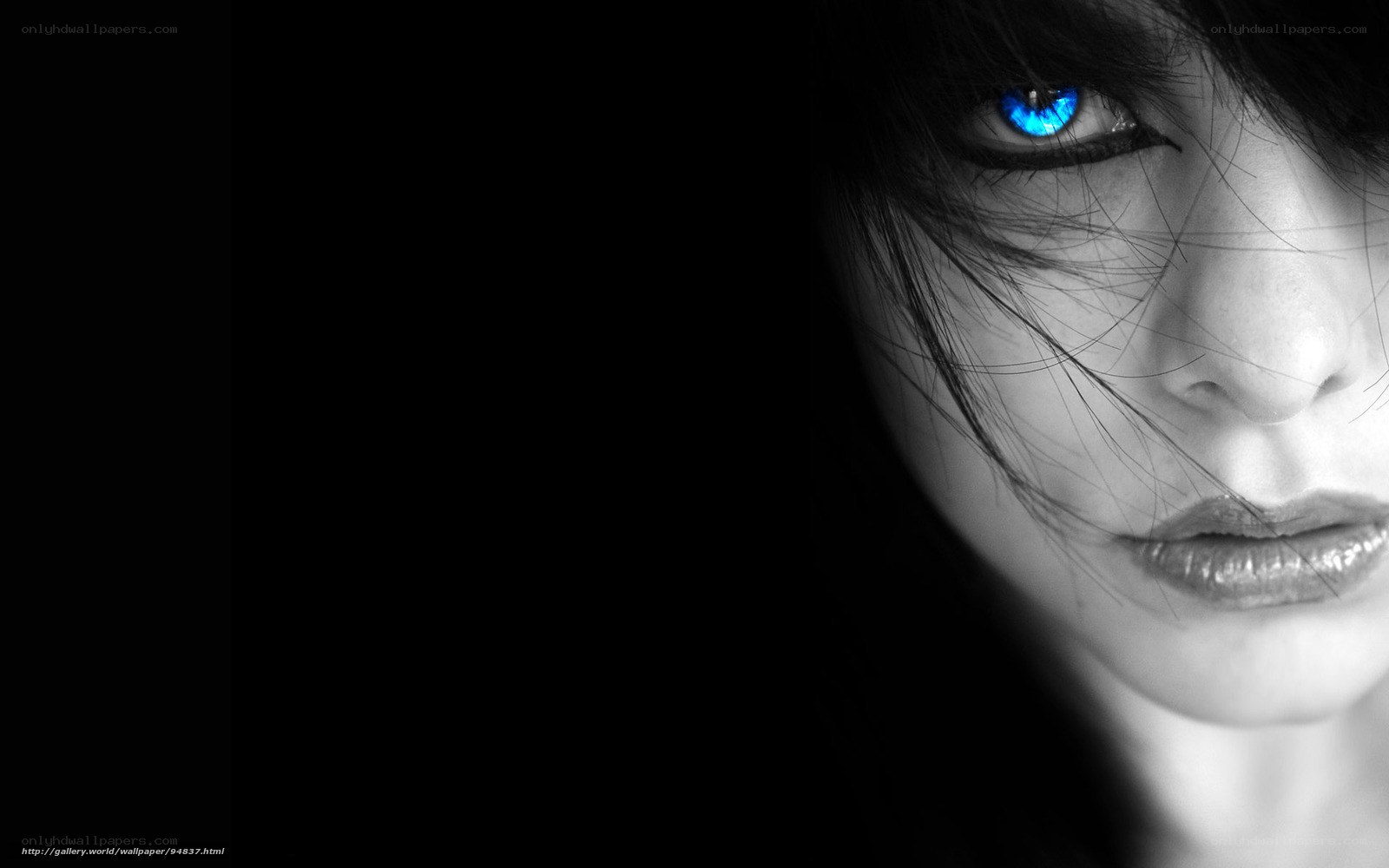 blue-eyed woman portrait