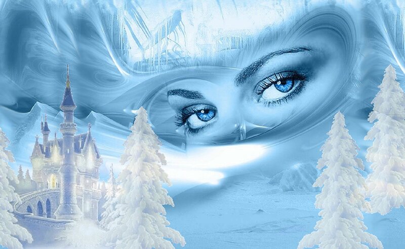 Blue-eyed Woman's Face