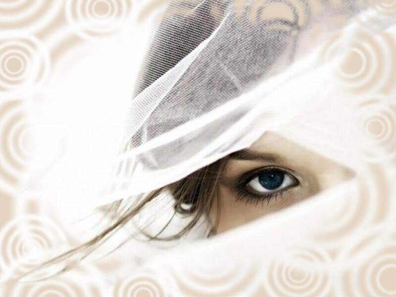 Blue-eyed Woman under Veil