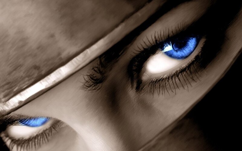 blue eyes close-up