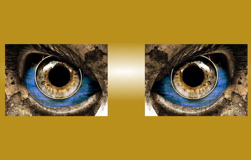 Blue Eyes in Cracked Skin