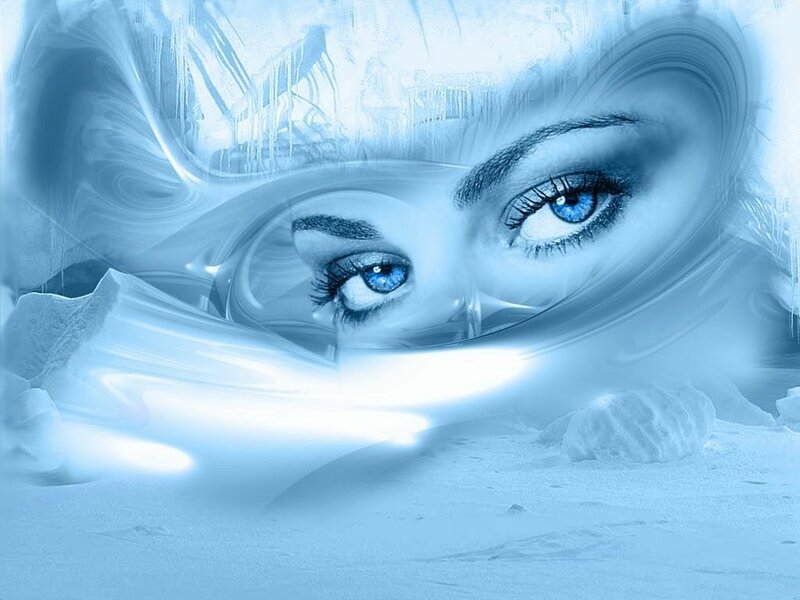 blue eyes in ice