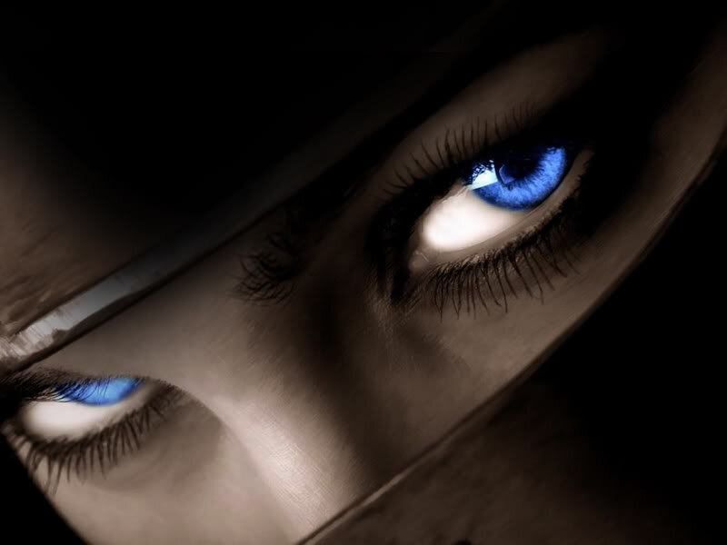 Blue Eyes in Shadow