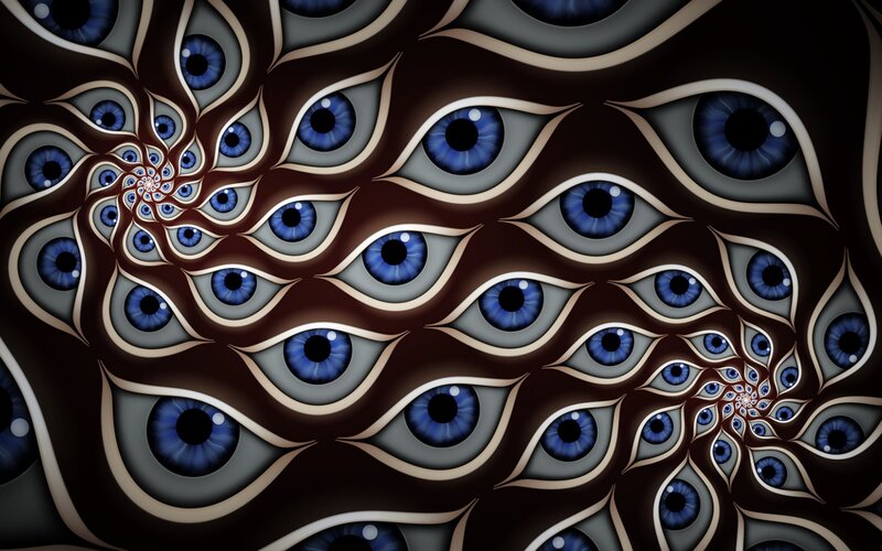 Blue Eyes in Spiral Pattern