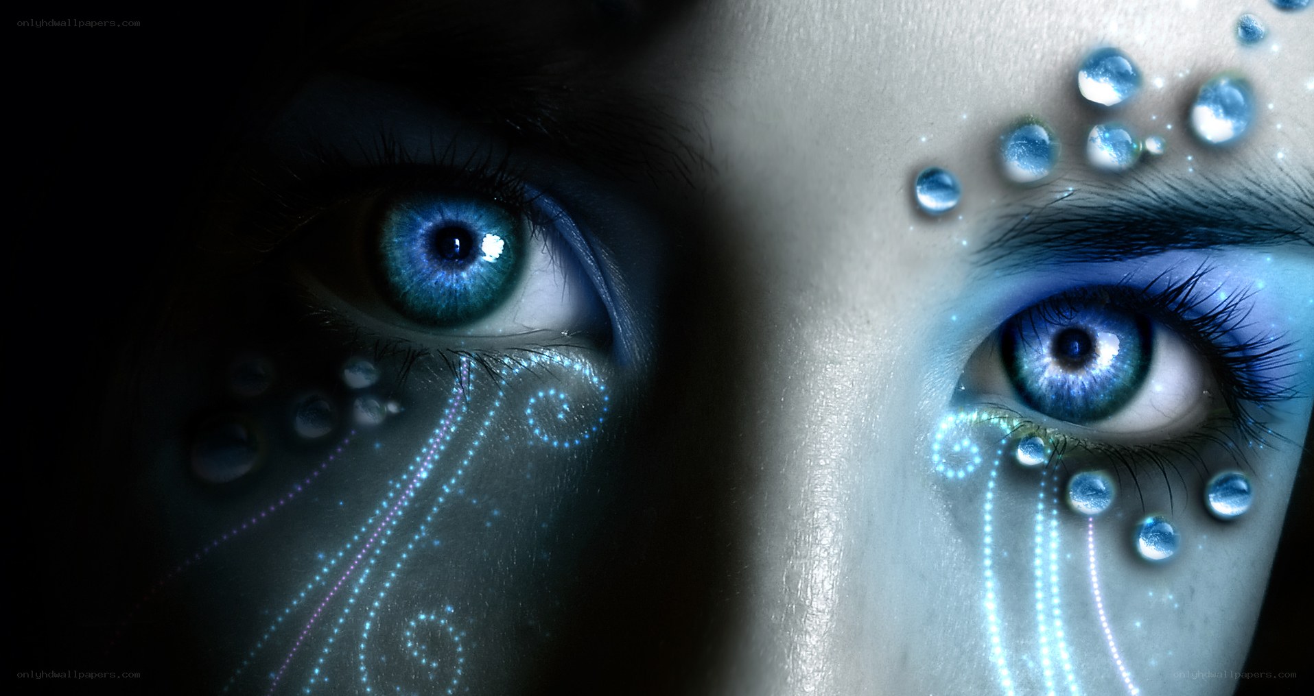blue eyes with digital effects