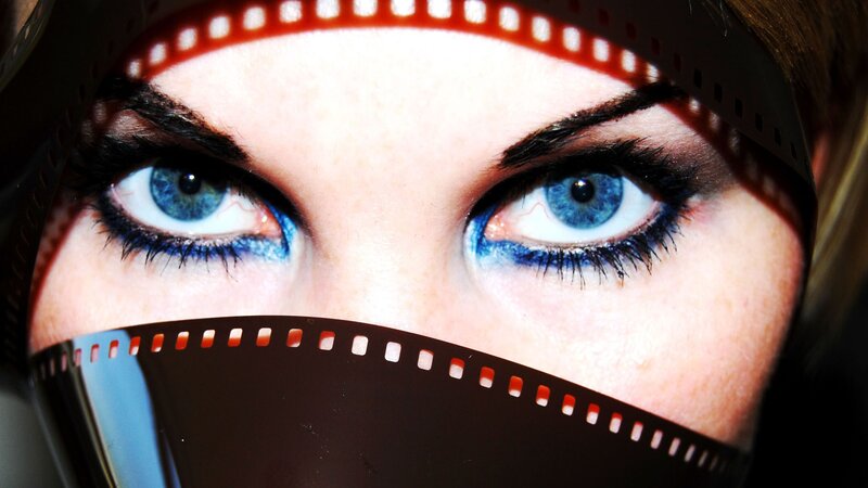 blue eyes with film strip