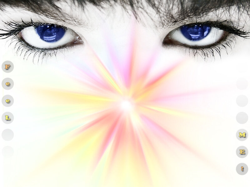 blue eyes with light burst
