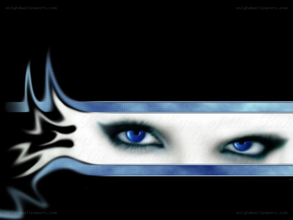 blue eyes with tribal design