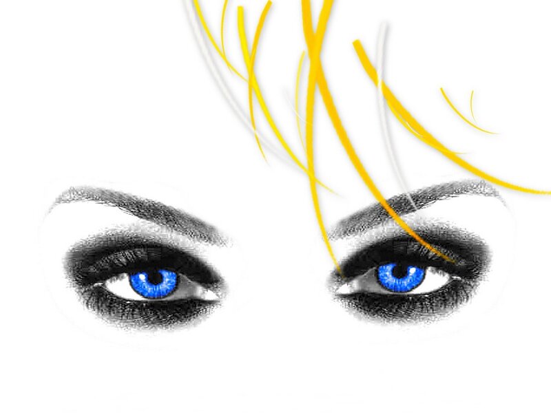 blue eyes with yellow hair
