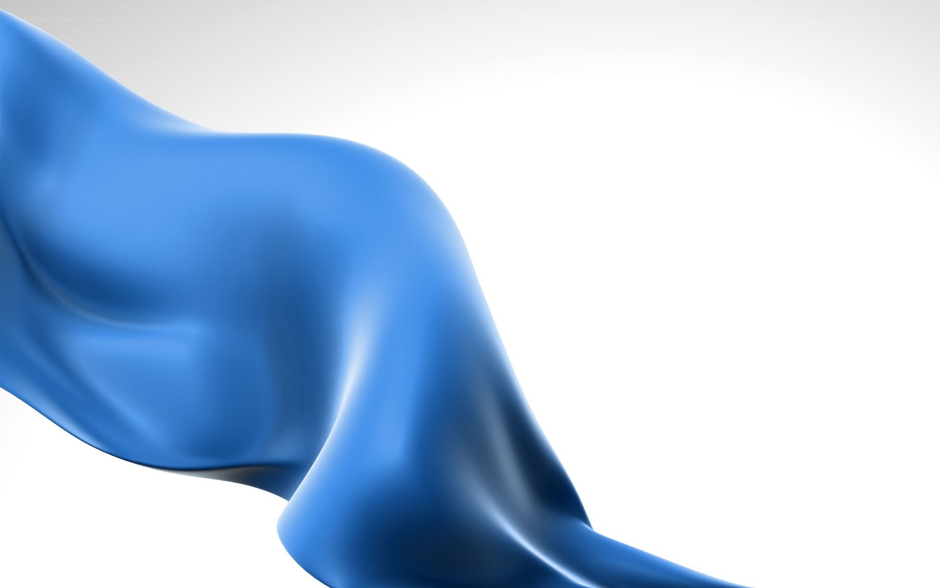 blue fabric flowing on white