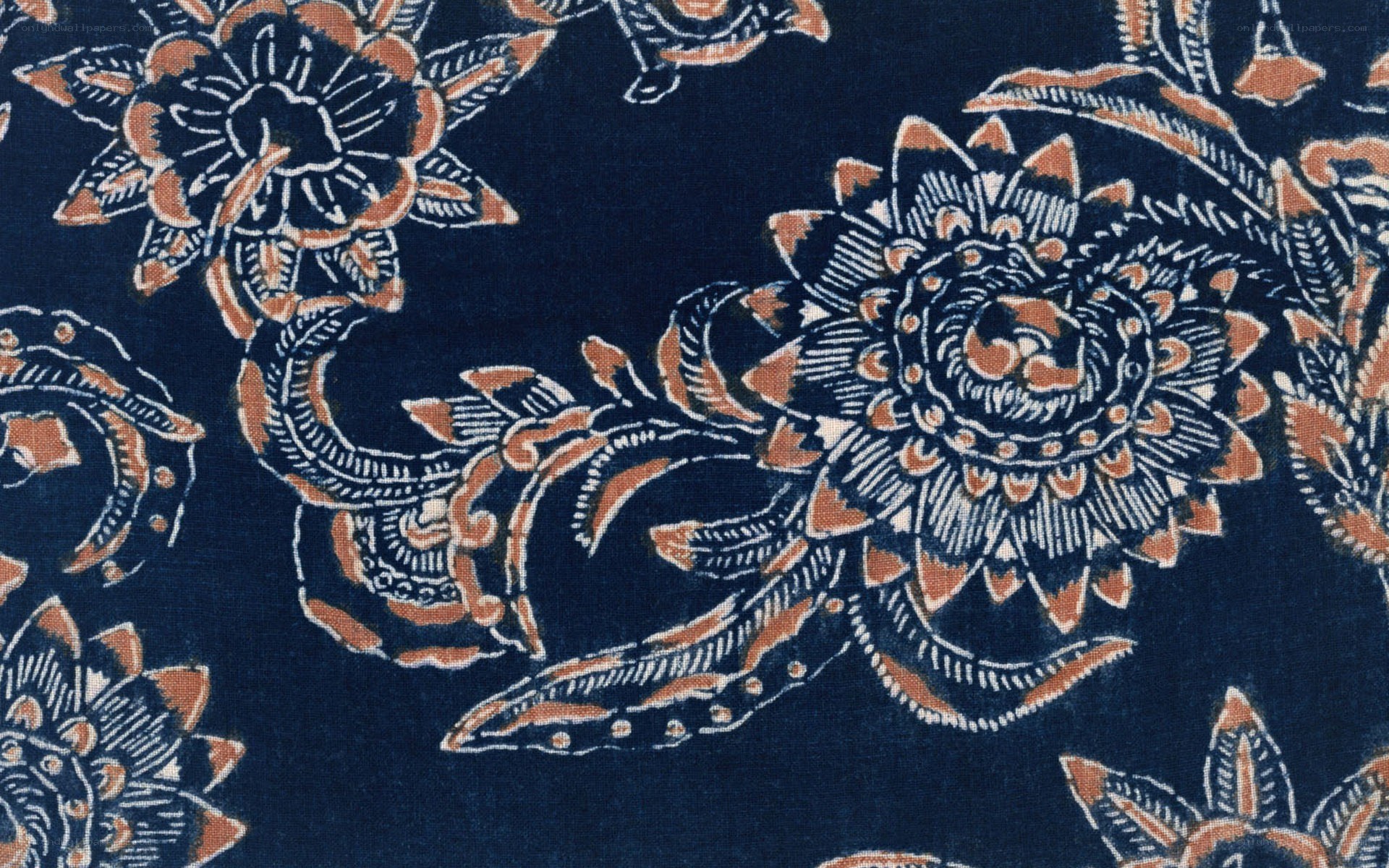 blue fabric with floral pattern