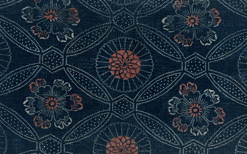 Blue Fabric with Floral Pattern — Calm, Illustration