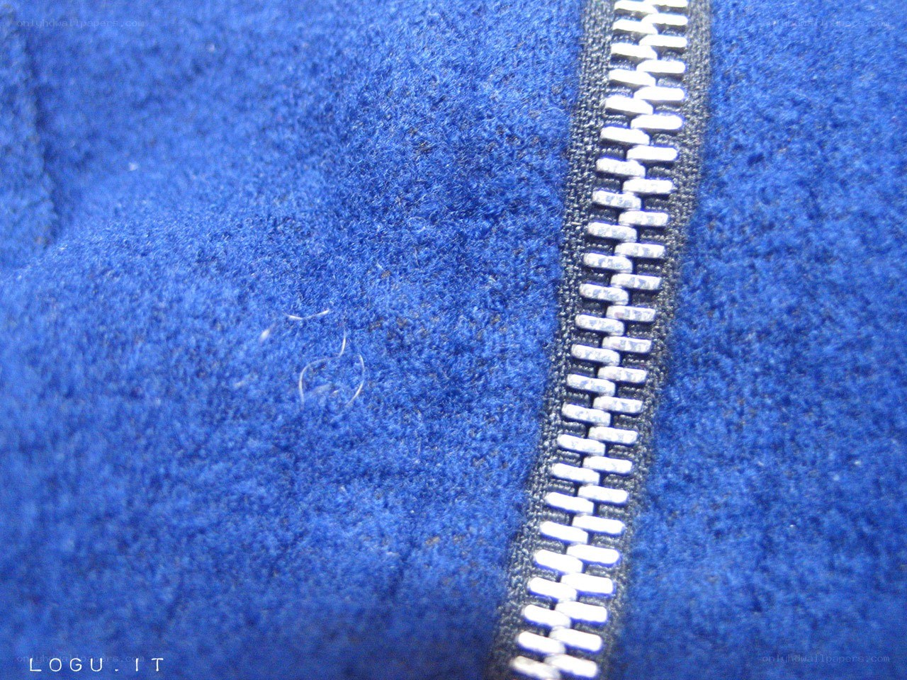 blue fabric with zipper