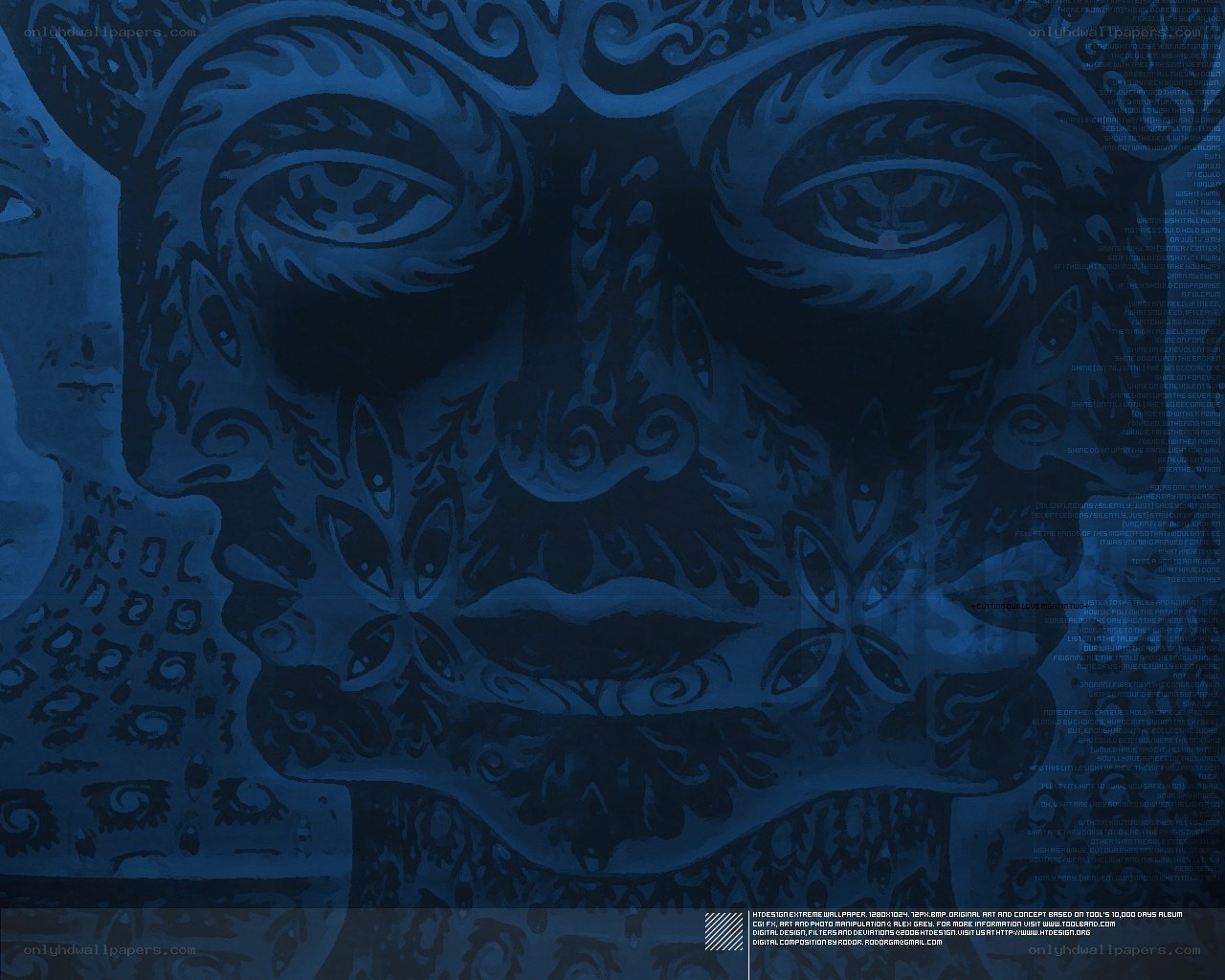 blue face art with text