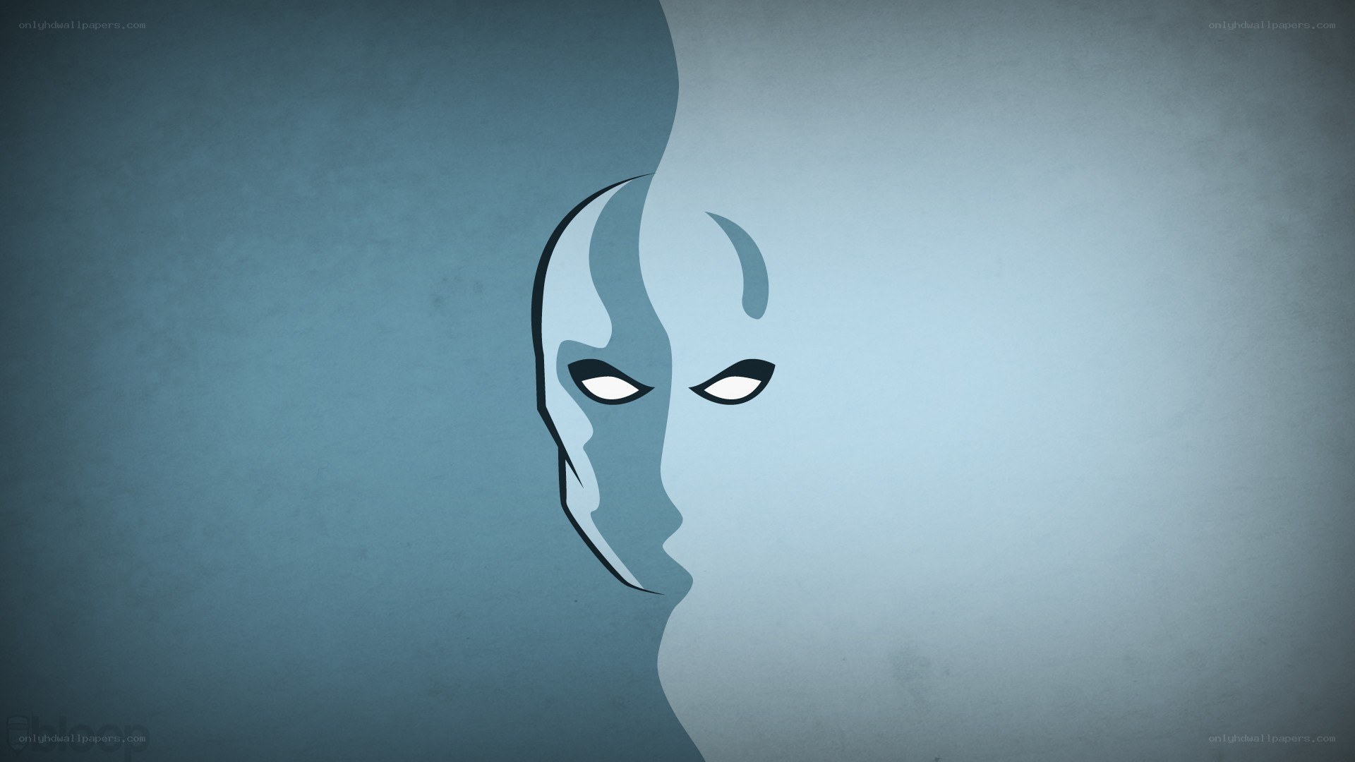 Blue face silhouette art