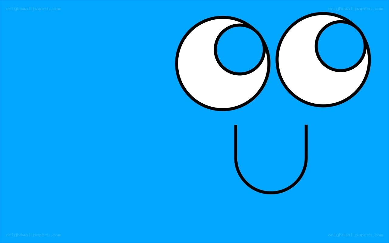 blue face with big eyes