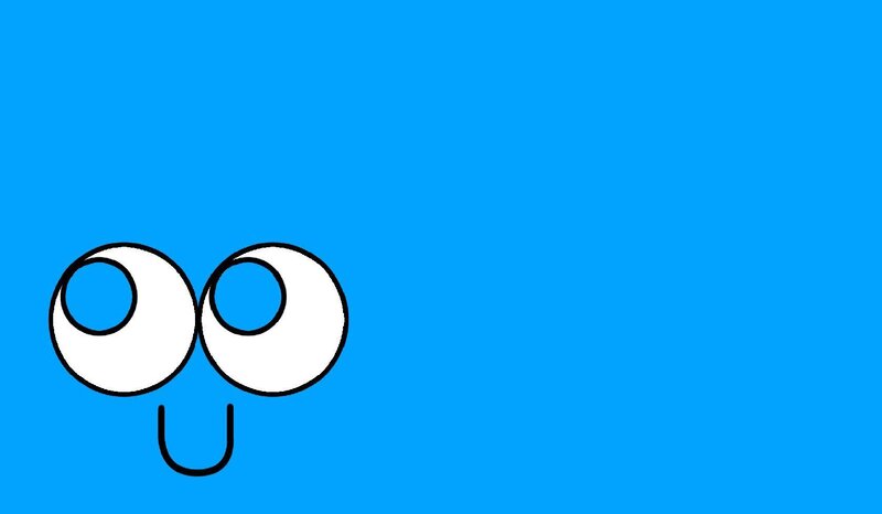 blue face with big eyes