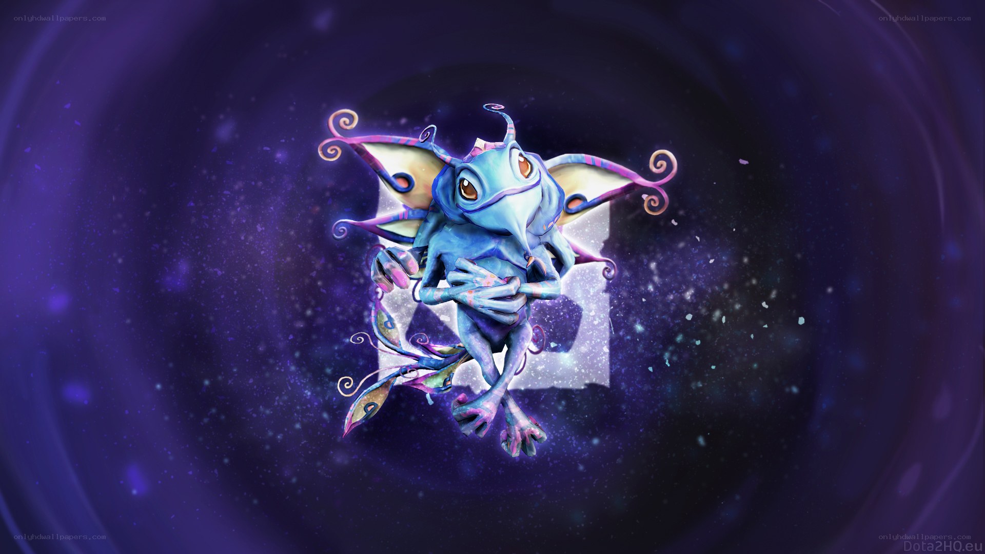 blue fairy creature in space