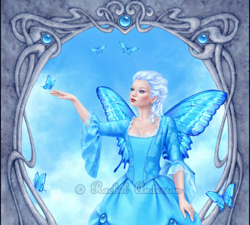 Blue Fairy with Butterflies