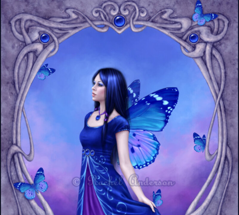 Blue Fairy with Butterfly Wings