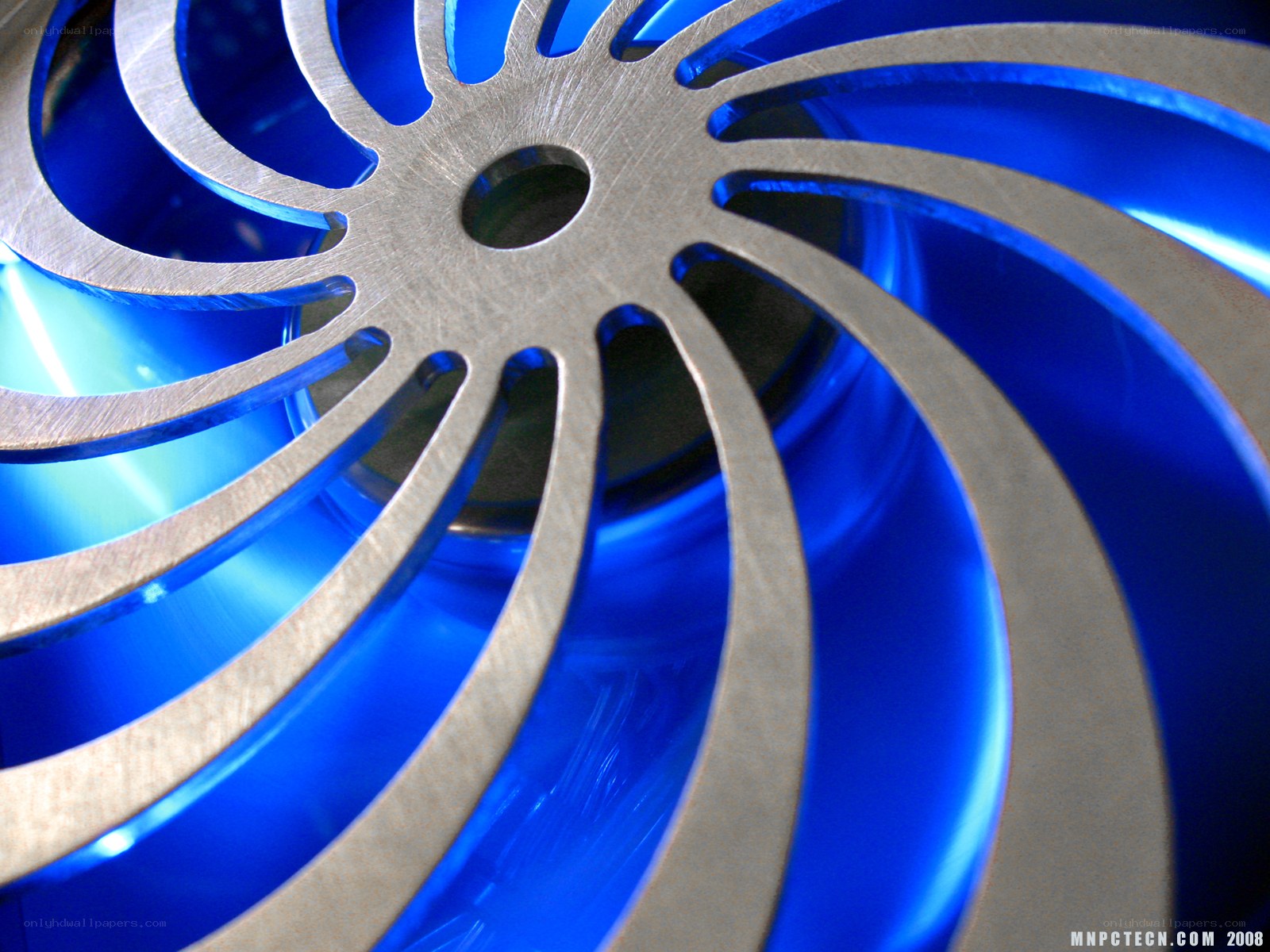 blue fan blade close-up