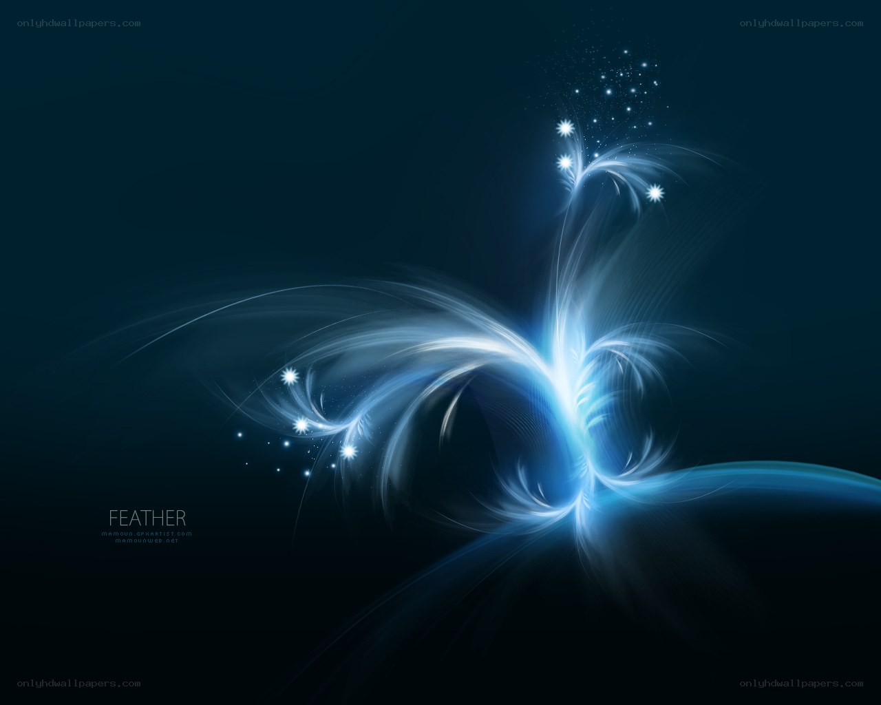 Blue feather light design