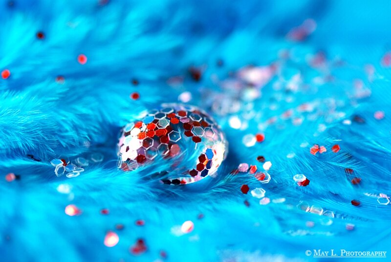 Blue Feather with Glitter