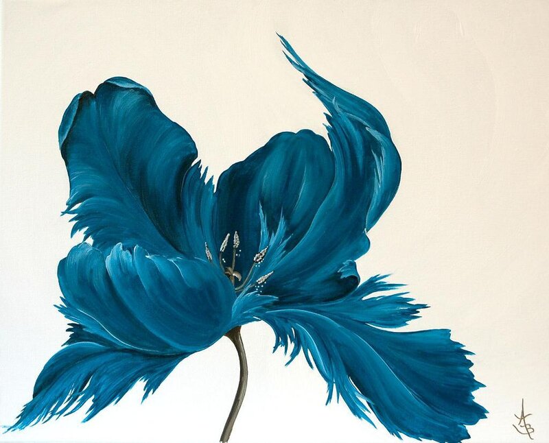 Blue Feathered Flower