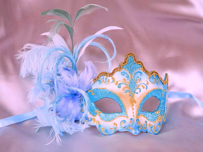 Blue Feathered Mask