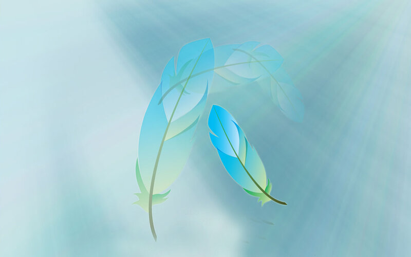 Blue Feathers Floating