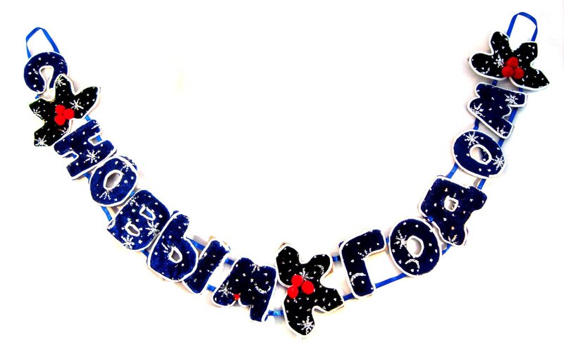 Blue Felt Garland